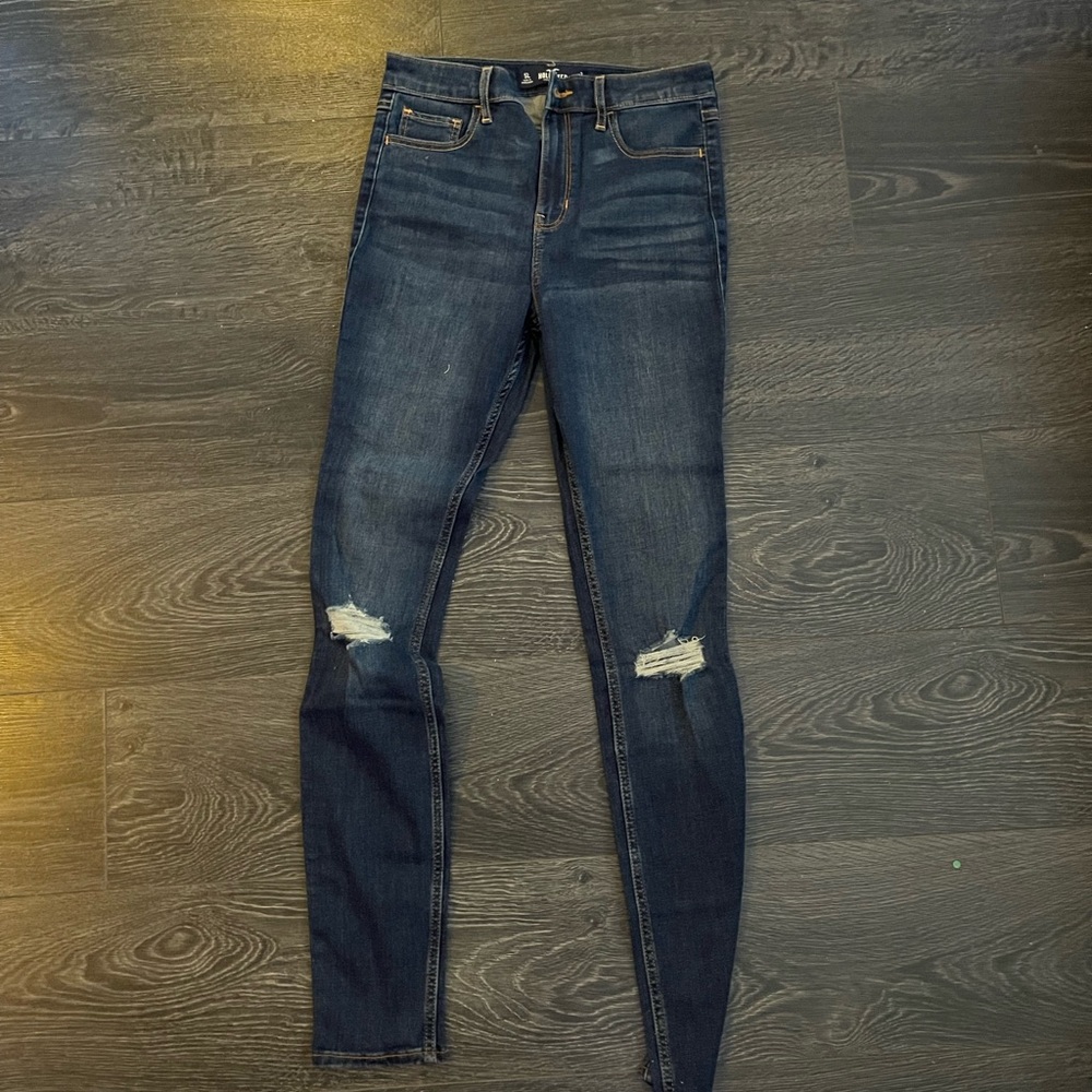 Hollister Dark Blue Ripped Skinny Jeans